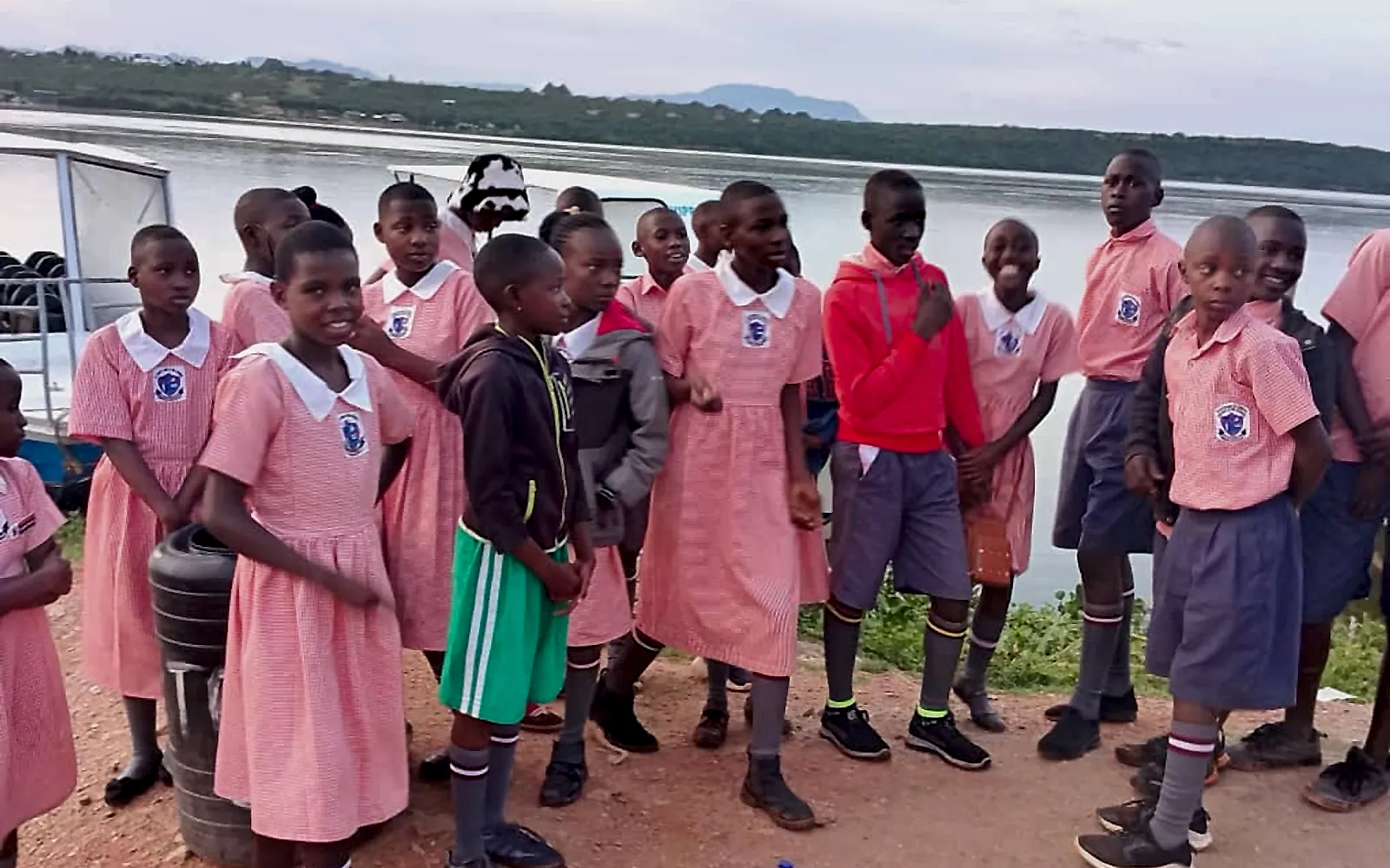 By the water on a school trip